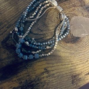 Gold and Gray Stretchy Bracelet Set